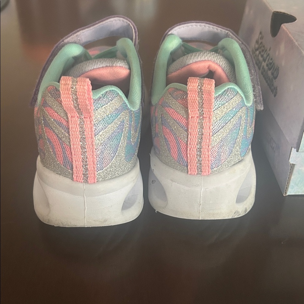Skechers Kids' Sparkle Light-Up Sneakers - Pink and Blue - Picture 4 of 12